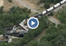 35 вагона излязоха от релситеВлак на железопътната компания Юниън Пасифик