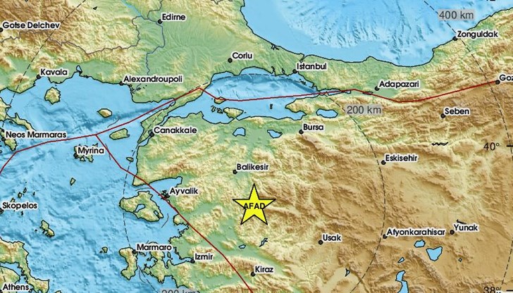 Трусът с магнитуд 4,0 е поредният в района на Балъкесир Трусът с магнитуд 4,0 е поредният в района на Балъкесир
