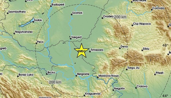 Трусът е регистриран на 28 километра западно от Тимишоара