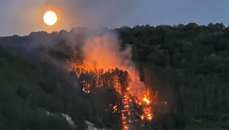 Огънят се приближава към паметника Създатели на българската държава“, достъпът