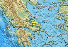 Епицентърът е в северната част на остров Евбея на 5