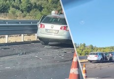 Няма данни за пострадали при инцидента с четири леки автомобилаВерижна