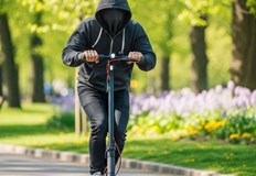 Превозното средство е било заключено за стойка за велосипедиЕлектрическа тротинетка