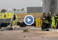 Машината се разби минути след излитане и предизвика пожар в