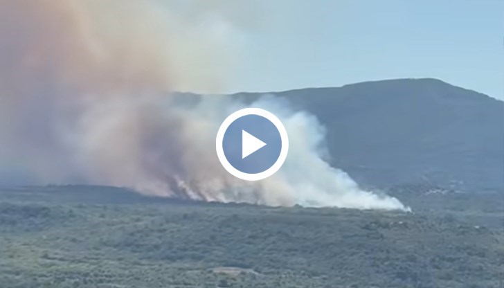 Четири екипа пожарникари, доброволци и горски служители гасят огъня от сухи треви