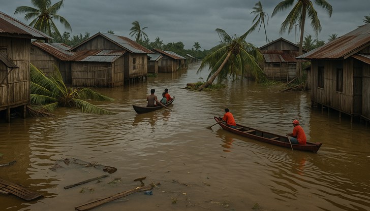 Бурята вече се насочва към Виетнам след като предизвика мащабни наводнения Бурята вече се насочва към Виетнам след като предизвика мащабни наводнения