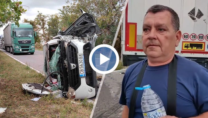 Тежка катастрофа затвори пътя Русе - Бяла след сблъсък на ТИР и лек автомобил