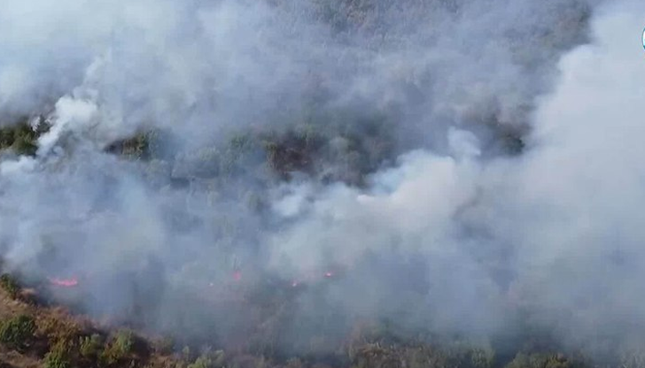 Огнеборци и доброволци продължават да гасят тлеещи огнища край село