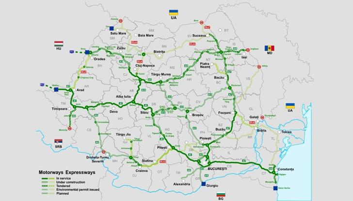 Румъния изпревари България с над 400 км магистрали и гони