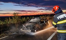 Автомобил изгоря в окръг Гюргево, шофьорът е в неизвестност