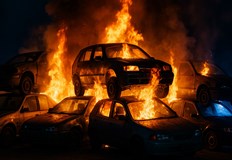 Пожарникари овладяват пламъците няма пострадалиПожар избухна в автоморга в Сливен