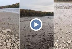 Източването заради ремонт на дигата разкри кал и тиняДрастично намаляло