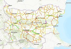Оранжевите и червени зони в нея показват лошо състояниеНова пътна