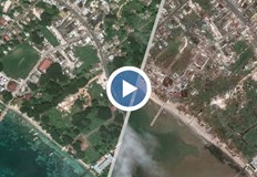 Кадри от космоса разкриват напълно разрушени квартали наводнени земеделски земи