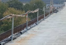 128 стоманобетонни елемента са поставени в 320 метровия участък в посока