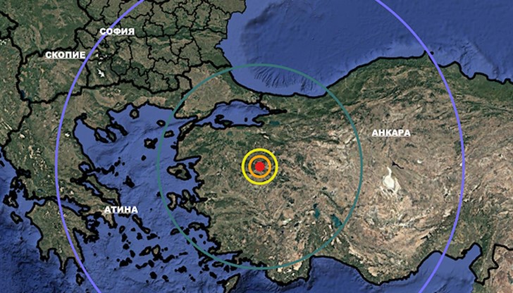 Трусът е бил на 607 километра от София Трусът е бил на 607 километра от София