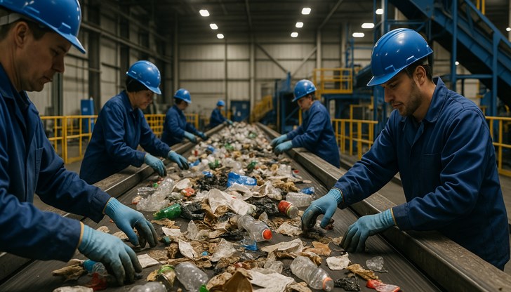 Боеприпасът е намерен на лентата за разделно събиране на отпадъци