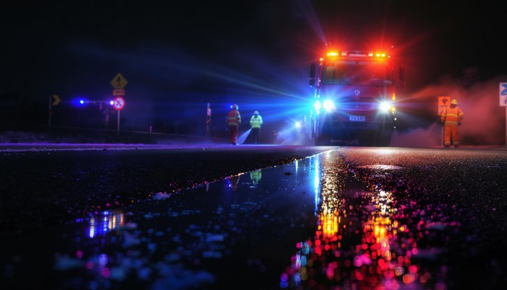 200-метрово петно масло е създало опасност за автомобилите тази нощ