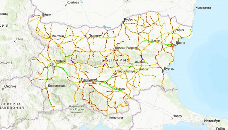 Оранжевите и червени зони в нея показват лошо състояние