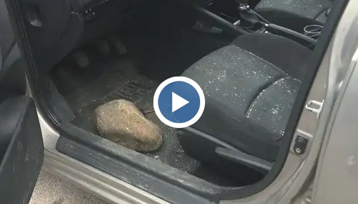 Шофьор оцеля по чудо, след като камък проби предното му стъкло