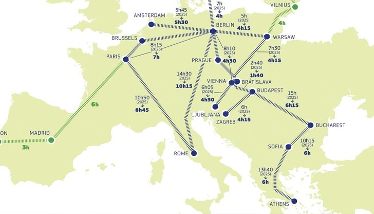 Пътуването ще се съкрати от 13 часа и 40 минути на само 6 часа Пътуването ще се съкрати от 13 часа и 40 минути на само 6 часа
