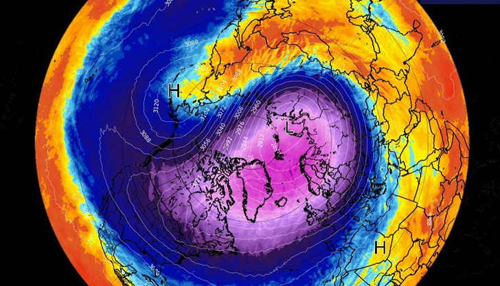 Полярният вихър се променя, очаква се по-студена зимаПолярният вихър над