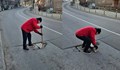 Мъж засрами общината в Благоевград със самостоятелен ремонт на пътя
