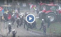 Сблъсъци между полицията и протестиращи фермери в Брюксел