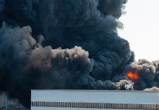 Властите предупредиха за токсичен дим и опасност от срутване горящ