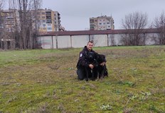 Младши инспектор Красимир Кирилов и служебното му куче преследват нарушители