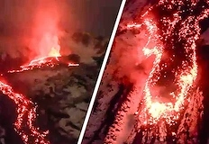 Вулканът ескалира активността си часове след Нова годинаТова е поредната