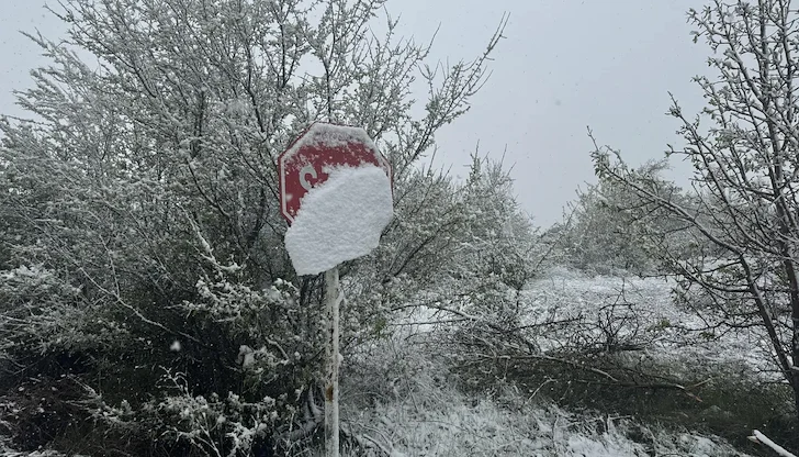 Гръмотевични бури в южните райони, виелици блокират планините Гръмотевични бури в южните райони, виелици блокират планините