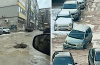 Кола пропадна в "кратер" в центъра на Русе