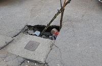 Дълбок кратер зейна на улица "Давид"