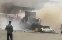 ТИР изгоря на пункта "Капитан Андреево"