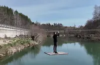 Мъж изгради 100-метров въжен лифт над река Арда