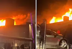 Пламъци унищожиха популярен нощен клуб в град КелМащабен пожар изпепели