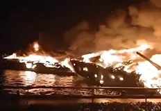 Огънят в турския курорт Бодрум тръгна след мистериозен взривСедем луксозни