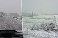 Сняг на парцали изненада шофьорите на няколко места в България