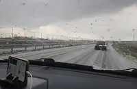 Градушка парализира пътя за Слънчев бряг