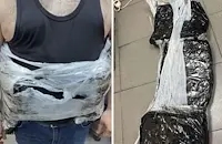 Мъж облепи кръста си с марихуана за 45 000 евро