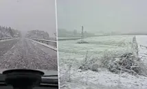 Сняг на парцали изненада шофьорите на няколко места в България