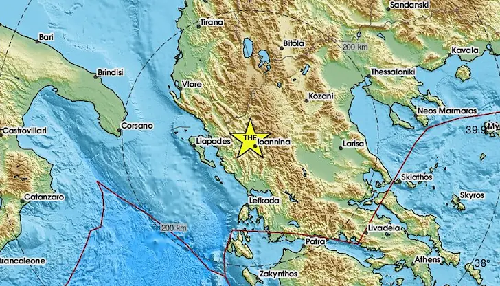Епицентърът е на едва 5 километра дълбочина край Янина Епицентърът е на едва 5 километра дълбочина край Янина