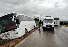 Автобусът се преобърна край БандърмаТежка катастрофа с пътнически автобус в