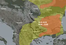 Жълт код за вятър и мощни гръмотевични буриПриближаващ студен атмосферен