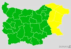 Жълт предупредителен код е обявен за пет областиВ четвъртък 21