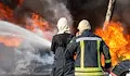 Навес с фураж горя в село Червен