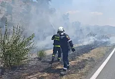 Огънят обхвана площ от над 1000 квадратни метраЕкип на Районната