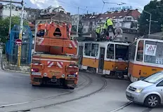 Движението в района беше временно блокираноДва трамвая се сблъскаха в