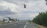 За пръв път въздушна линейка кацна директно на магистрала след инцидент